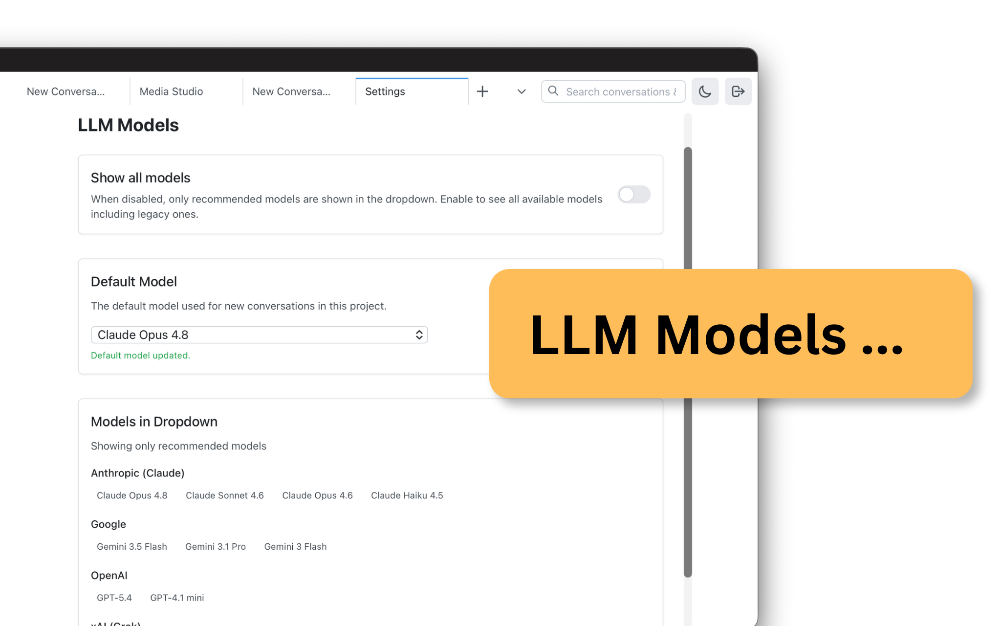 Choosing from many LLM models