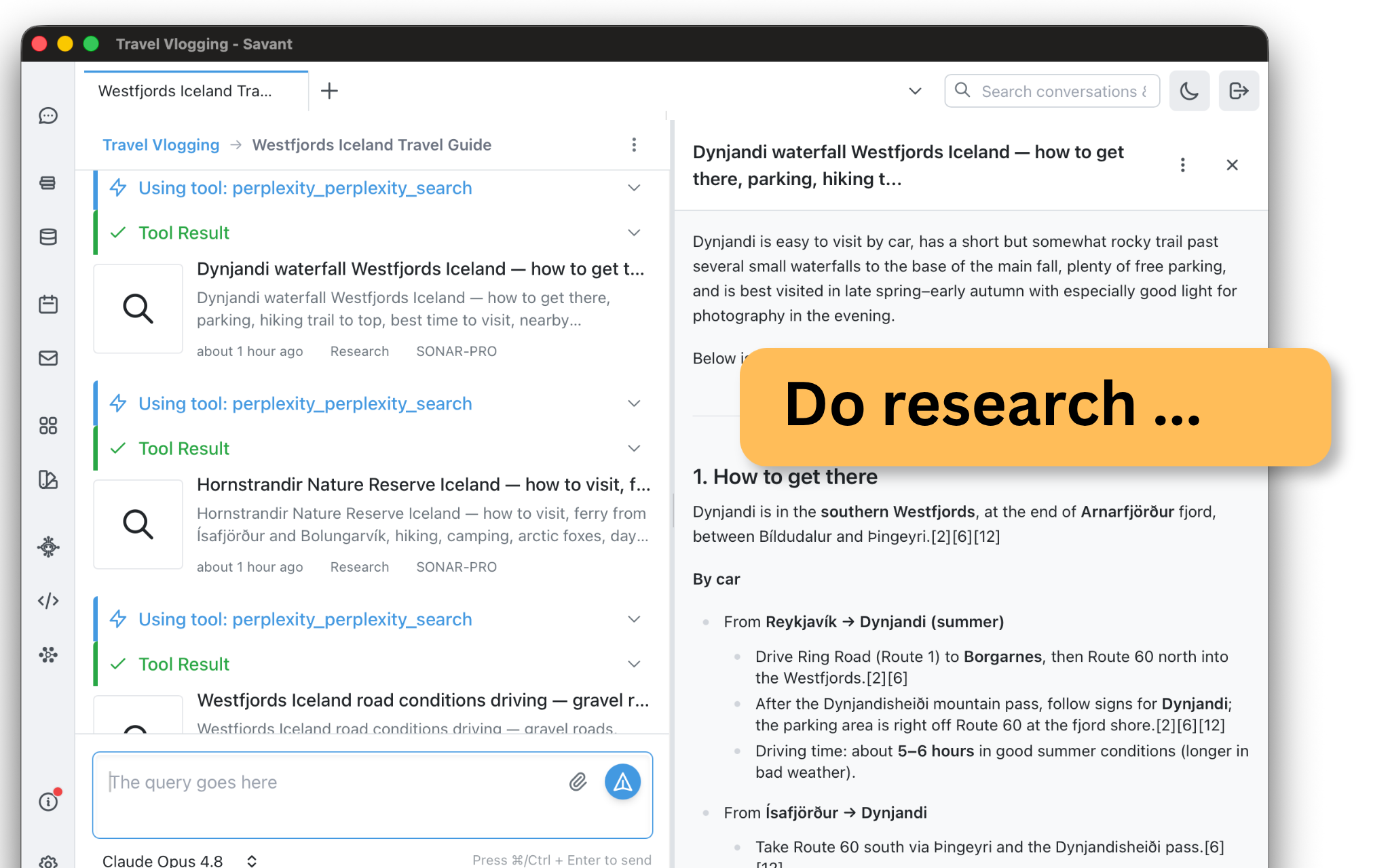 Researching with sources