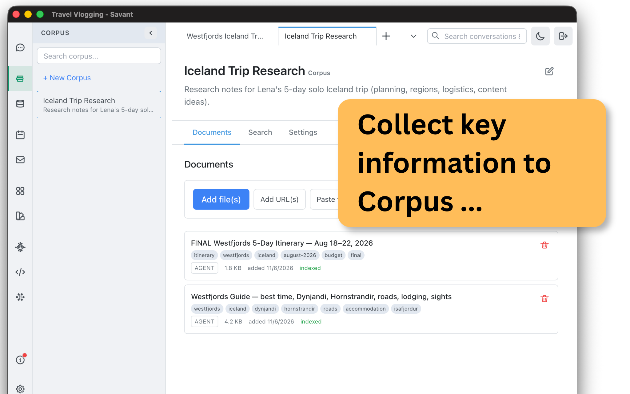 Saving the key findings to the knowledge base